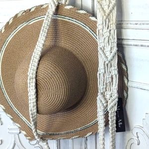 Macrame hat holder wall hang
